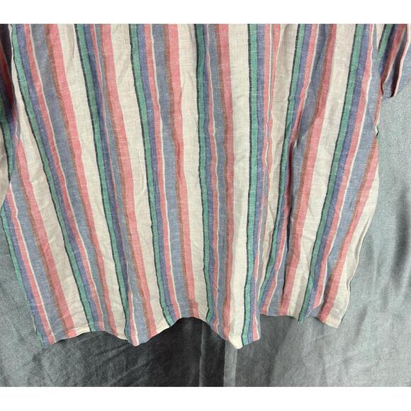 Women Orvis XL Striped Button Down Shirt Short Sleeve Lightweight Casual Blouse - Picture 9 of 9